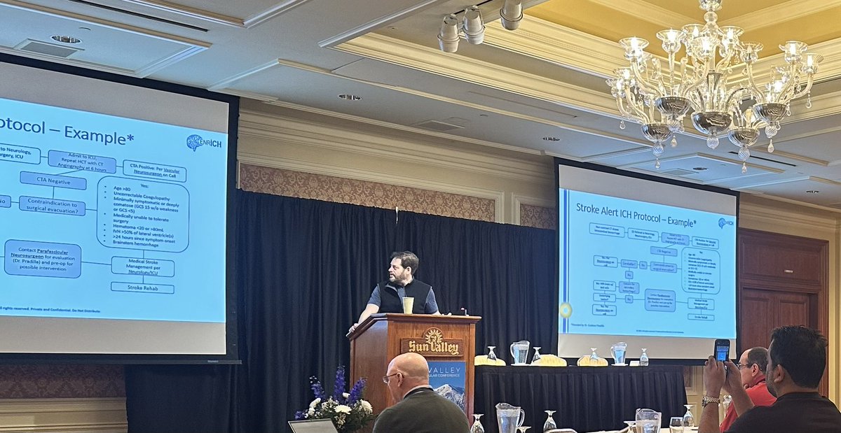 Exciting updates from <a href="/AdamArthurMD/">Adam Arthur MD MPH</a> on Minimally Invasive Surgery in #intracerebralhemorrhage. Data is becoming clearer that lobar ICH can benefit from #MIS. Always outstanding talks and collaboration opportunities <a href="/SunValleyCVConf/">Sun Valley Cerebrovascular Conference</a> 
#svcc2024