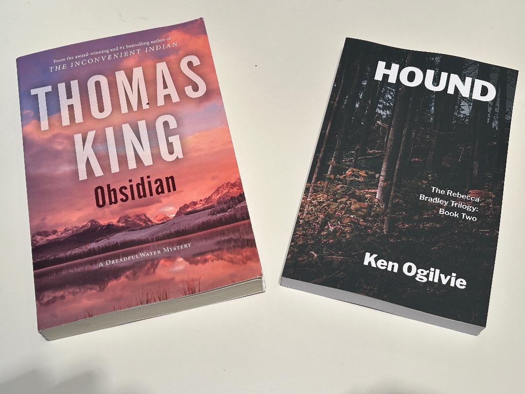 GordonKJones's tweet photo. My future reading arrived this morning. Obsidian by Thomas King and Hound by Ken Ogilvie, both proud Canadian authors. #ThomasKing #Canlit https://t.co/gUhKn4LwhR
