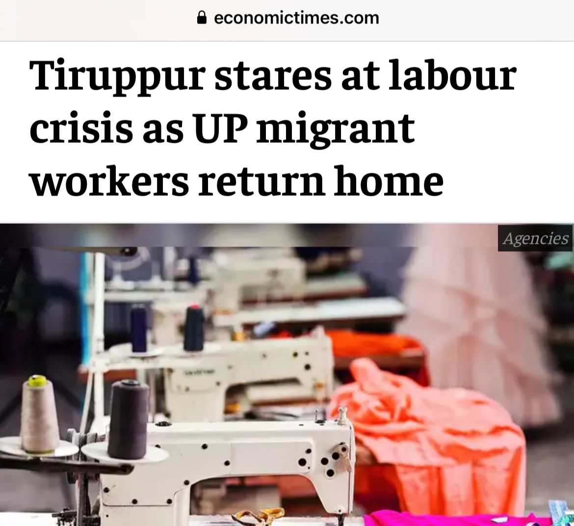 Over 60,000 migrant workers are returning to UP from Tiruppur (Tamilnadu) because they're getting better opportunities in UP. 
Tiruppur may face workers issues soon.

CM @myogiadityanath @CMOfficeUP deserves all the credits for it.

#UPTransformed 🫡