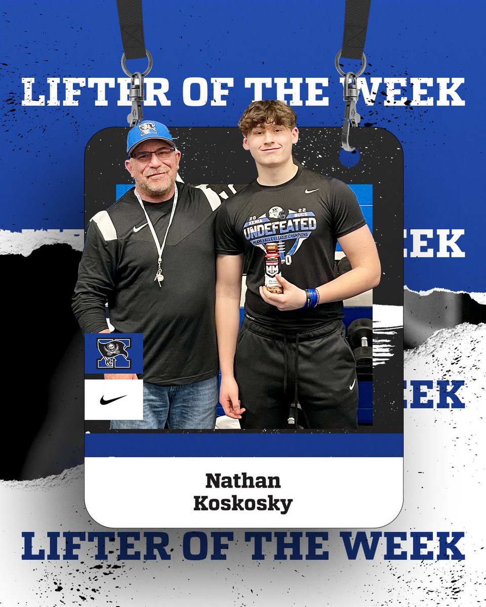 This week’s lifter of the Week is Nathan Koskosky. He’s back after a year off, grown up. Does everything we ask and helps out others in the room. Always giving 100% effort. #FinishTheFight @XeniaAthletics