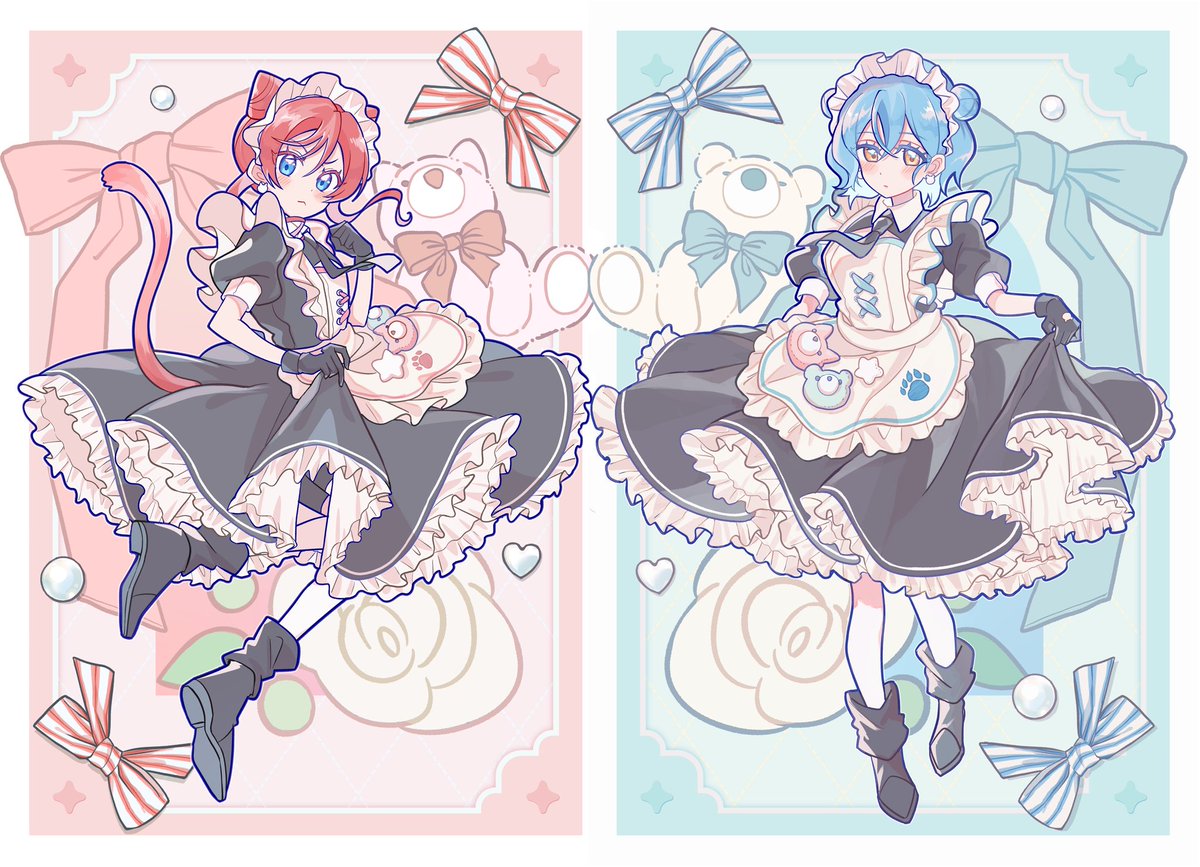 四季メイお揃いメイド🐱🐻‍ 並べたかった