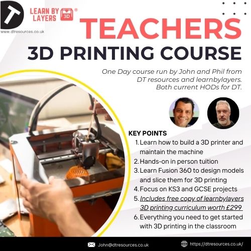 learnbylayers3D's tweet photo. Ready to bring creativity to your classroom? Join our 3D Printing Workshop this April! Learn, explore, and discover the future of education. https://t.co/N6wCY4HbCG #BoltonEducators #3DPrintingSkills #TeacherDevelopment #stemresources #stemlearning #teachertraining #teachtech https://t.co/oJLGw9kEfJ