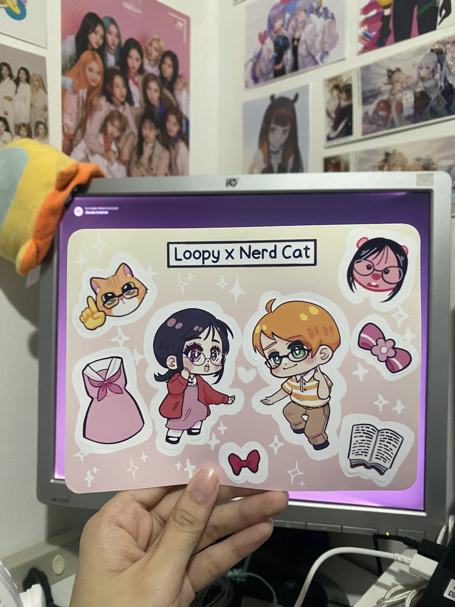 mjmcrafts's tweet photo. loopy x um actually cat sticker sheet 🤓☝🏻🎀 https://t.co/n8wHOcS3Lq