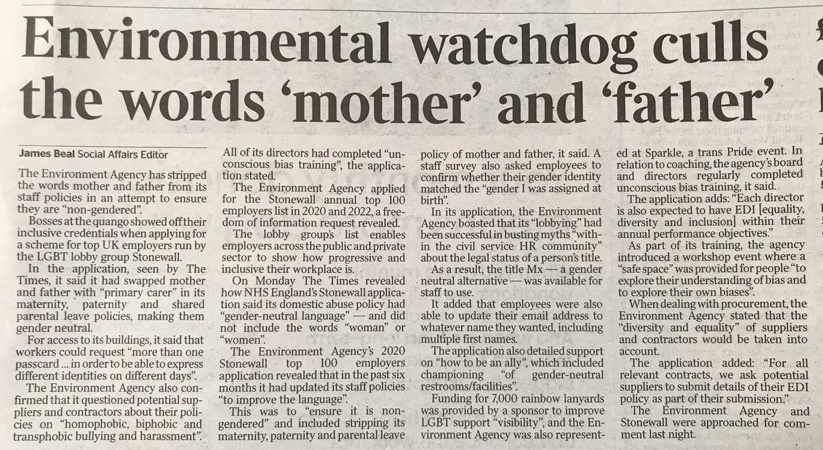 The Environment Agency, more interested in pronouns than pollution.