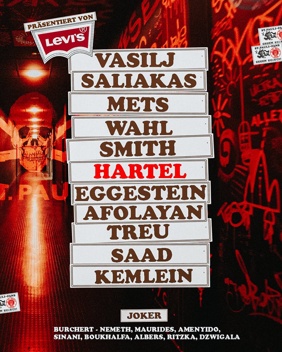 fcstpauli's tweet photo. ☠️❗️

#fcsp #fcspsgf | Präsentiert von @LEVIS https://t.co/uIwOXaD5fs