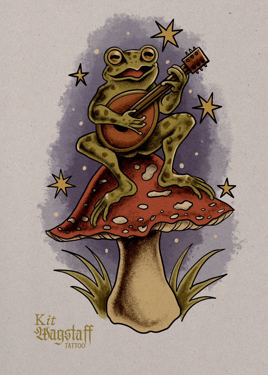 kitwtattoo's tweet photo. @Darvytattoo the reference is so great I just HAD TO 🐸⭐️ https://t.co/YEQ2CAkSSk
