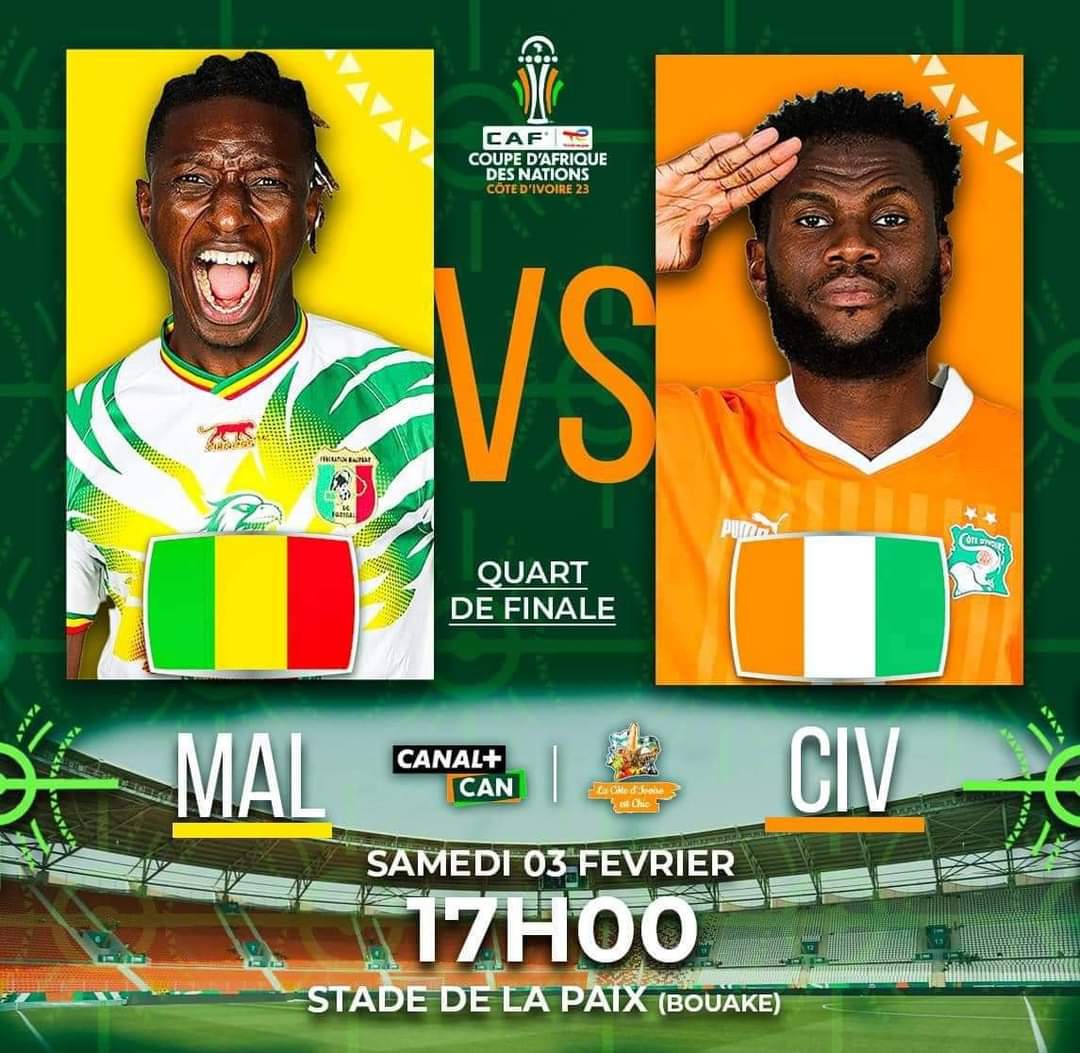 ozc55's tweet photo. Match day #IvoryCoast VS #Mali. This is going to be a good one for the 1/4 final of the #AFCON2023 #OZC #soccer #elephants #Iwili #CIV225 #Bouake https://t.co/iQZj5va8Ph
