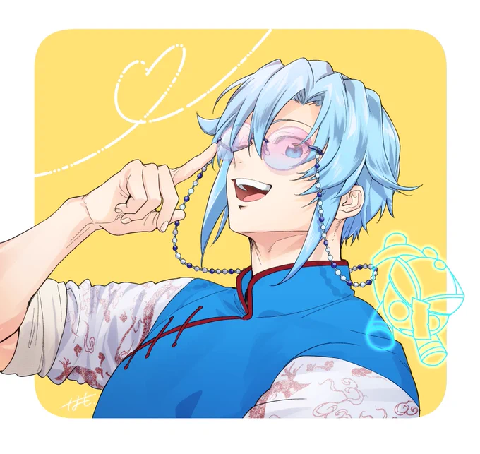 カラーサングラスなんてかけさせたくなるでしょうが〜〜〜〜〜!!!!!!と思って描いた 