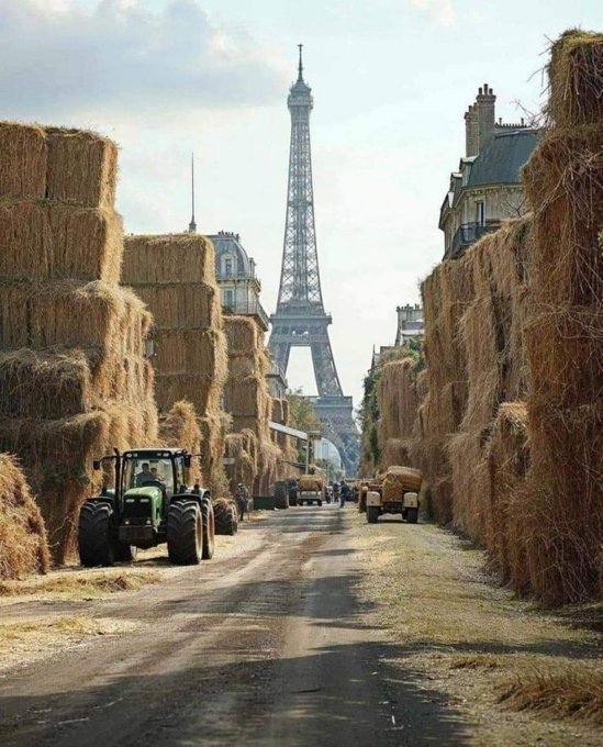 vaybebune's tweet photo. protestocu fransız çiftçiler paris'i van gogh tablosuna çevirmiş https://t.co/ebuXTSWmrI