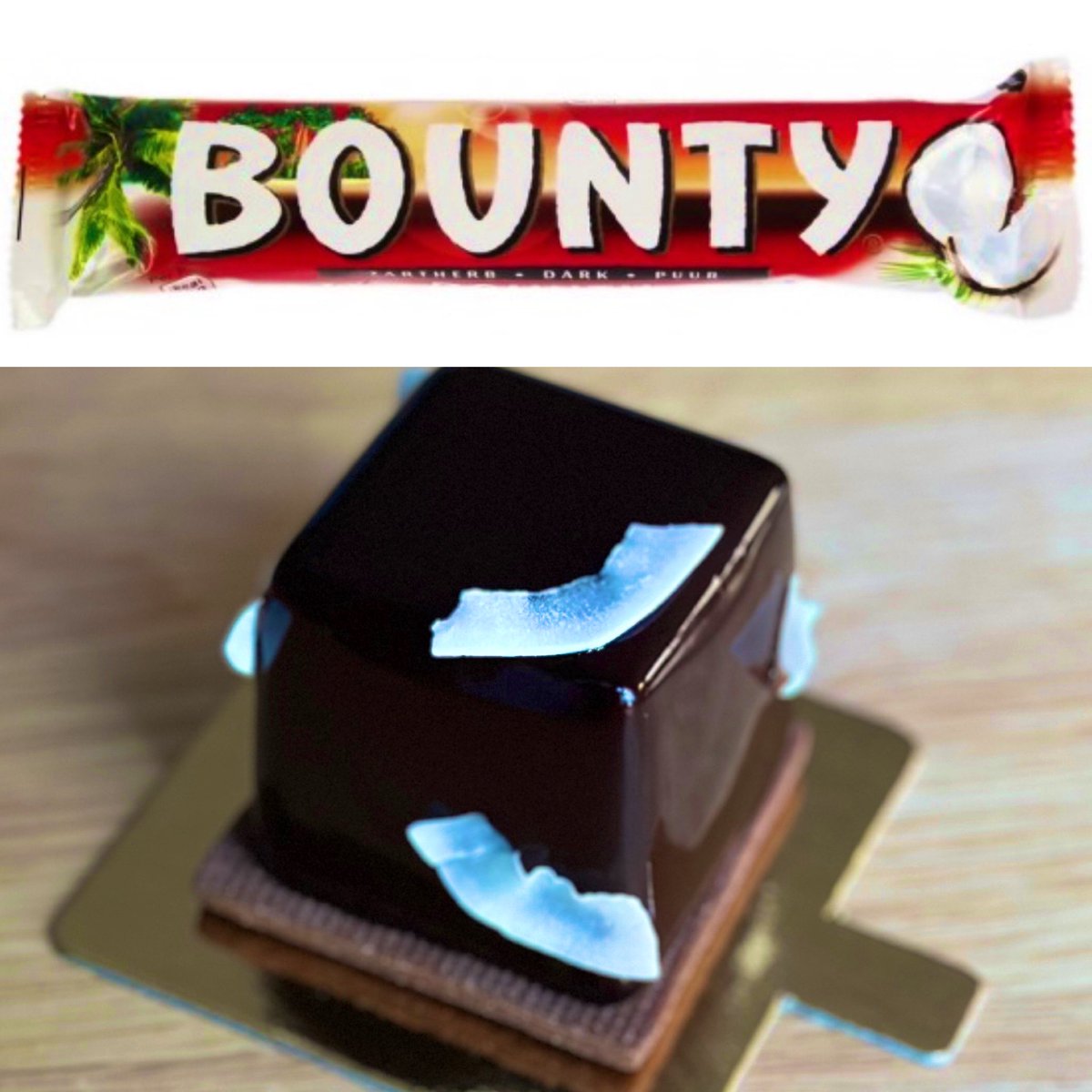 LePatissier1's tweet photo. One of our amazing pastry chefs (from beautiful Croatia 🇭🇷) made this for https://t.co/hzHiT41YHl 
Chocolate sable, light chocolate sponge, creamy coconut mousse centre surrounded by 55% dark chocolate cremeux, cocoa mirror glaze and shaved coconut garnish.
Thank you Gorana ❤️ https://t.co/vwV214gMRM