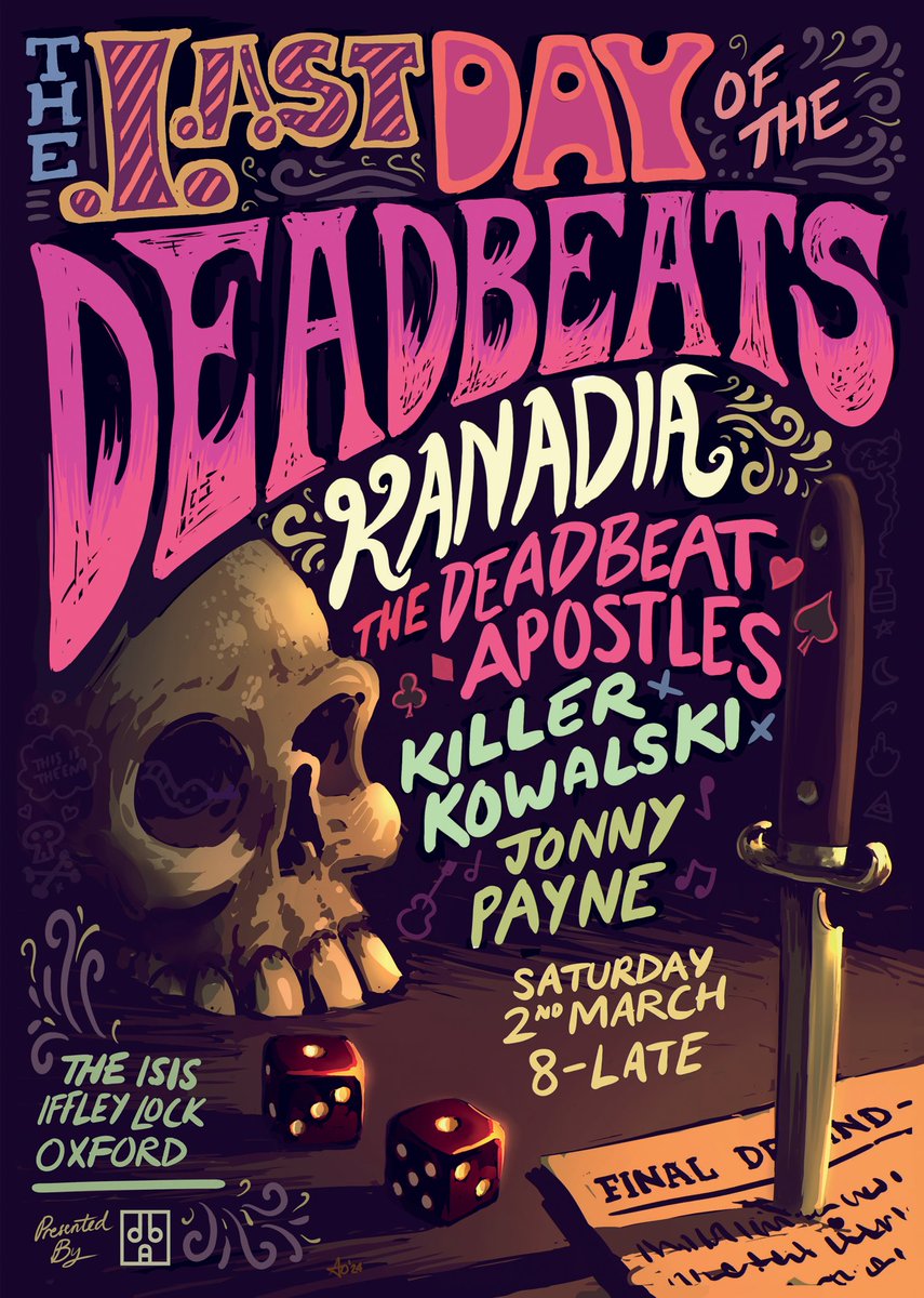 End of Days….. Join us for the last. Sat 2nd March. @riverfarmhouse @Jonny_payne @killr_kowalski @Deadbeats_Apos @KanadiaMusic #oxford #oxfordmusicscene #oxfordmusic #supportlocal #supportlocalbusiness #supportlocalartists #keepmusiclive #supportlivemusic