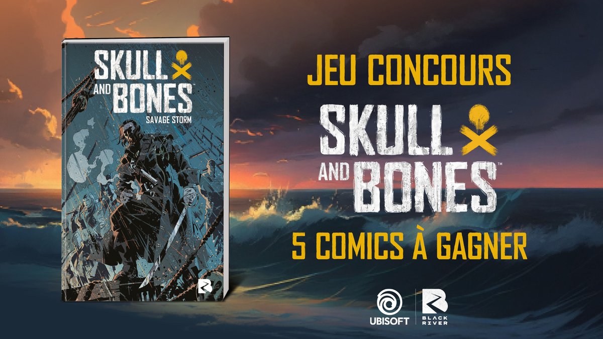 skullandbonesfr's tweet photo. Plongez dans une aventure hors du commun entre deux flottes ennemies avec la BD Skull &amp; Bones - Savage Storm💥🏴‍☠️

Avec @BlackRiverComic, on vous fait gagner 5 exemplaires ! 📖🎁

Pour tenter de gagner : 
❤️🔄 Liker + RT le tweet
✅ S'abonner à @Skullandbonesfr et @BlackRiverComic https://t.co/16zKZNpGp3