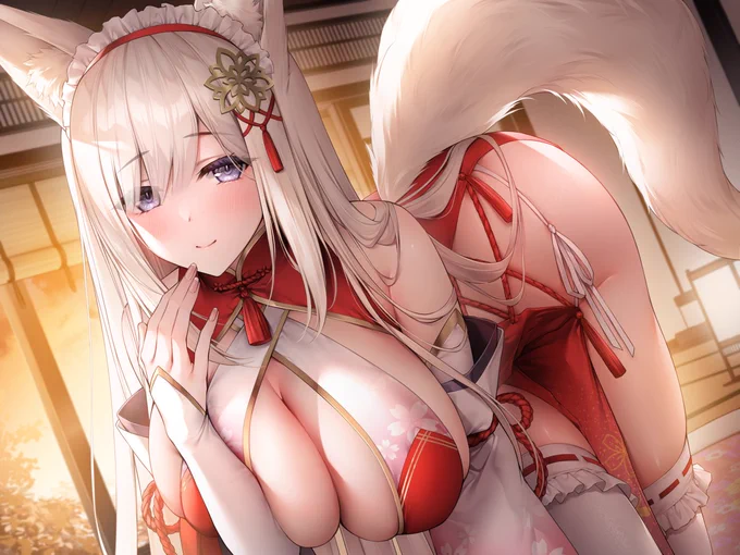 全肯定してくれる和風お狐メイドさん 