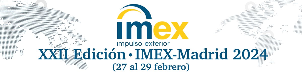 #IMEXMadrid2024 | Los días 28 y 29 tienes una cita con la internacionalización
📆 28 y 28 de febrero
📍 Palacio de Cibeles de Madrid
📢 Inscríbete ya en imexmadrid.com
<a href="/ComunidadMadrid/">Comunidad de Madrid</a> <a href="/MADRID/">Ayuntamiento Madrid</a> <a href="/camarascomercio/">Cámara de España</a> <a href="/ICEX_/">ICEX</a> <a href="/DHLexpress/">DHL Express</a> <a href="/caixabank/">CaixaBank</a> <a href="/CEOE_ES/">CEOE</a> <a href="/ICOgob/">ICO</a>