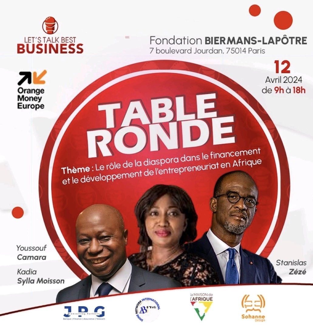 Rdv le 12 avril 2024 avec les Diasporas africaines dans le développement économique du continent africain.
<a href="/boost_bm/">Le Club des Diasporas Africaines de France et Amis</a>
<a href="/ANewstvOfficiel/">ANEWS</a>
#orangemoneyEurope 
<a href="/cpccaf/">CPCCAF</a> <a href="/maison_afrique/">La Maison de l'Afrique</a>
my.weezevent.com/lets-talk-best…