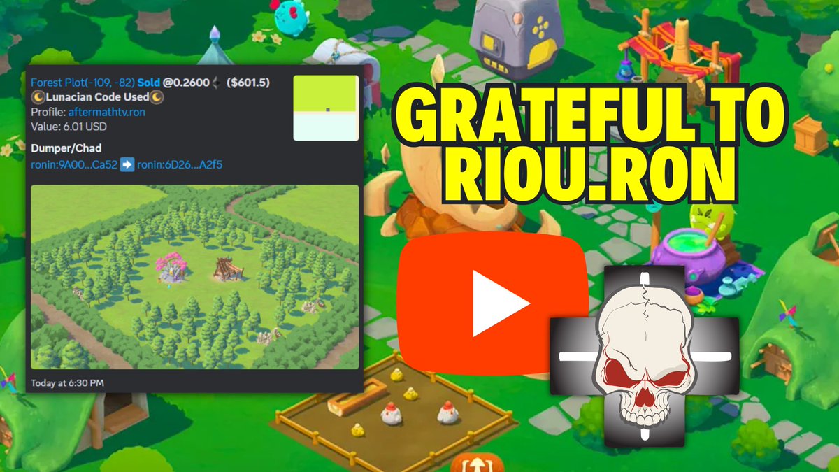 My gratitude to @RiouBetidos for using my Lunacian Code: AFTERMATHTV

Thank you very much brother!!! and Congratulations for the 3 amazing plots!!! 

I'm happy to see that Land plots are going to the hands of players who will play the game.

I have 3 wish list going forward:

1.