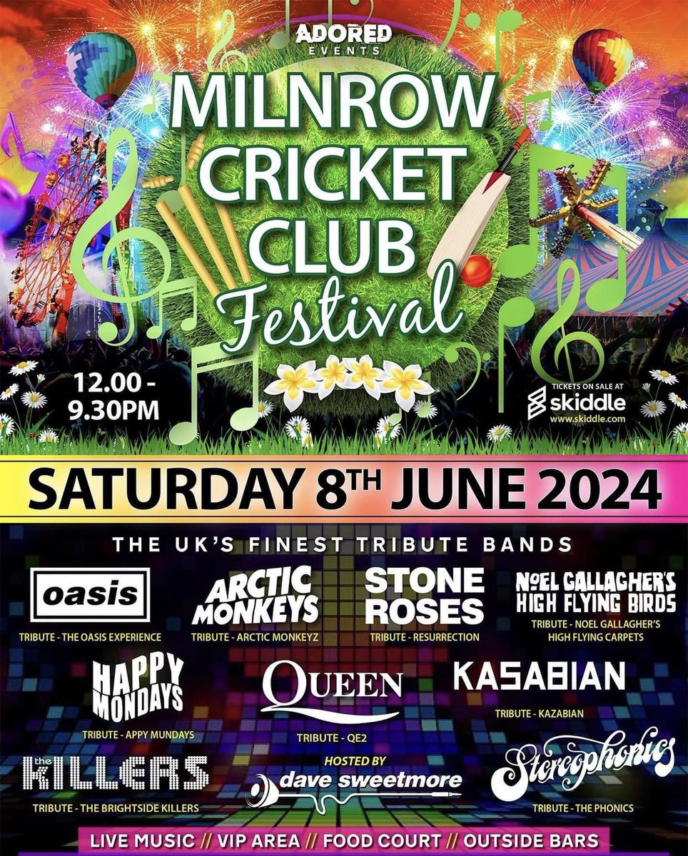 MILNROW! Less than 50% of tickets left for the Adored Events festival on Saturday 8th June. Available on <a href="/skiddle/">Skiddle</a> ↘️