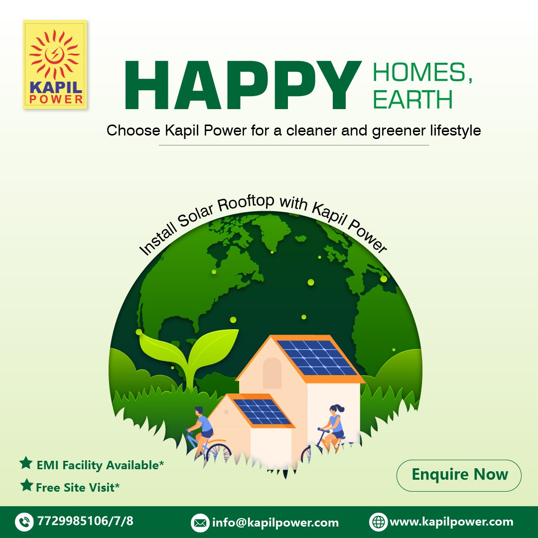 Bring solar power home and light up your life sustainably!
Install Solar Rooftop with Kapil Power.
For more information call us today
🔶Phone no - 7729985106/7/8
🔶Mail: Info@kapilpower.com
🔶Website: kapilpower.com
#bestinvestment #onetimeinvestment #solarpanels