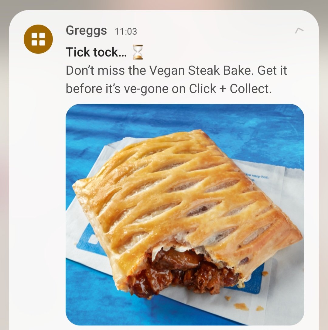 MarkBalmer1's tweet photo. @GreggsOfficial I'd rather not eat any of this rubbish! One more notification like this will result in me deleting my Greggs app! https://t.co/FpKiSRSFor