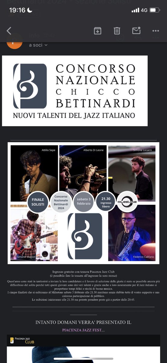 Andiamo a cominciare!!! Concorso Bettinardi…solisti! Ed è Jazz Fest. <a href="/Mingus2011B/">Angelo Bardini</a> <a href="/AngelicaDa/">Angelica Dadomo</a> <a href="/Liberta_it/">Libertà.it</a> <a href="/laprovinciacr/">Provincia di Cremona</a> <a href="/pastefano43/">stefano pareti</a> <a href="/jazzconvention/">Jazz Convention</a> <a href="/musica_jazz/">Musica Jazz </a>