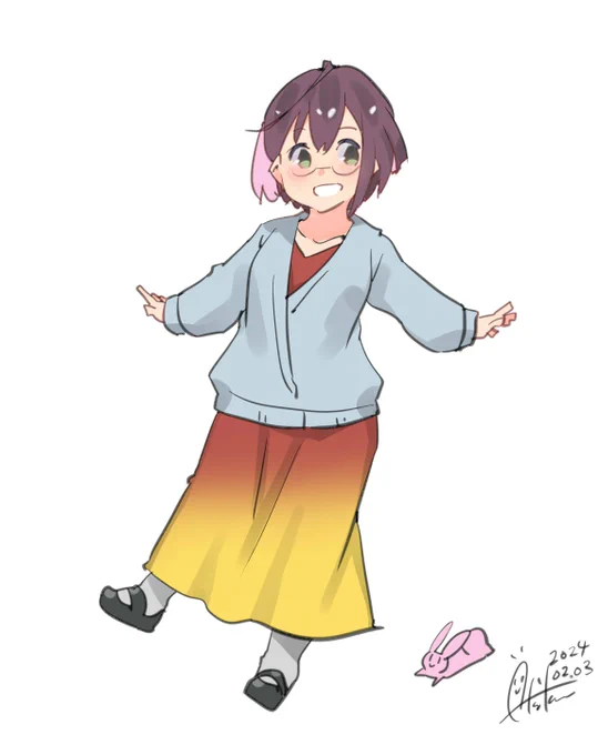 沖波ちゃんお出かけモード#艦これ #沖波#艦これ版深夜の真剣お絵描き60分一本勝負#艦これ版真剣お絵描き60分一本勝負_20240203 