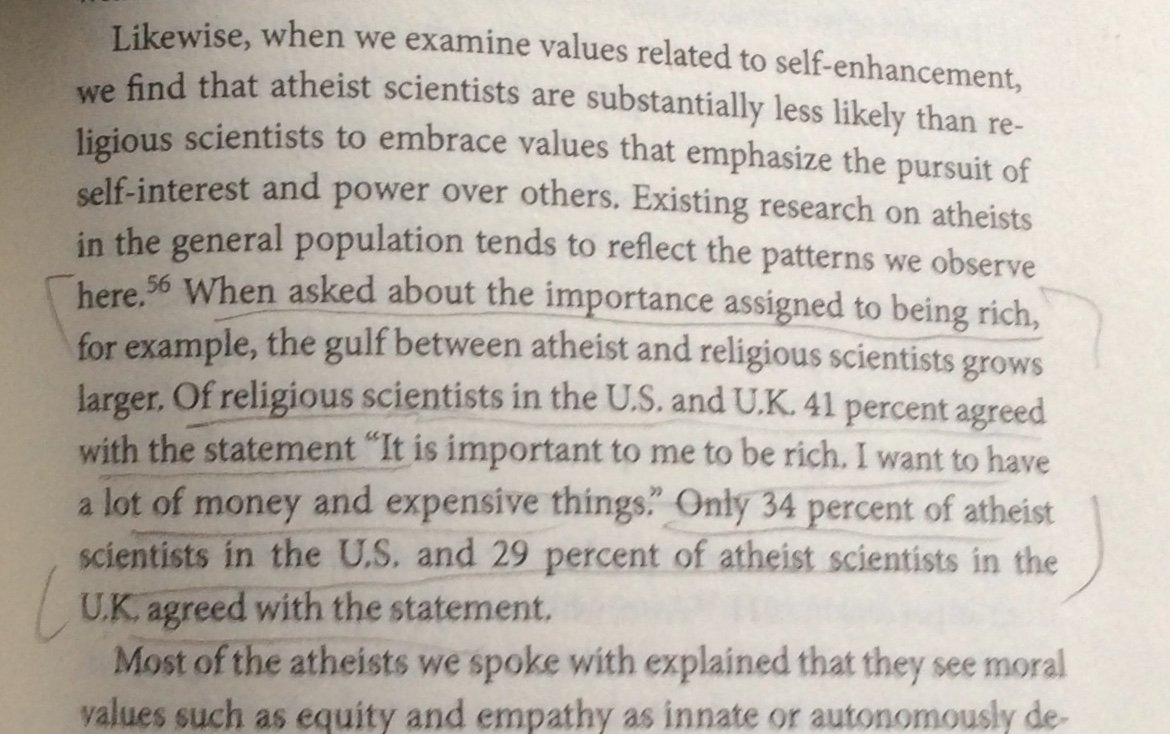 Perhaps the most interesting detail in Varieties of Atheism in Science (Ecklund & Johnson, 2021): $$$ more relevant to religious scientists than atheist scientists in the U.S. and U.K.