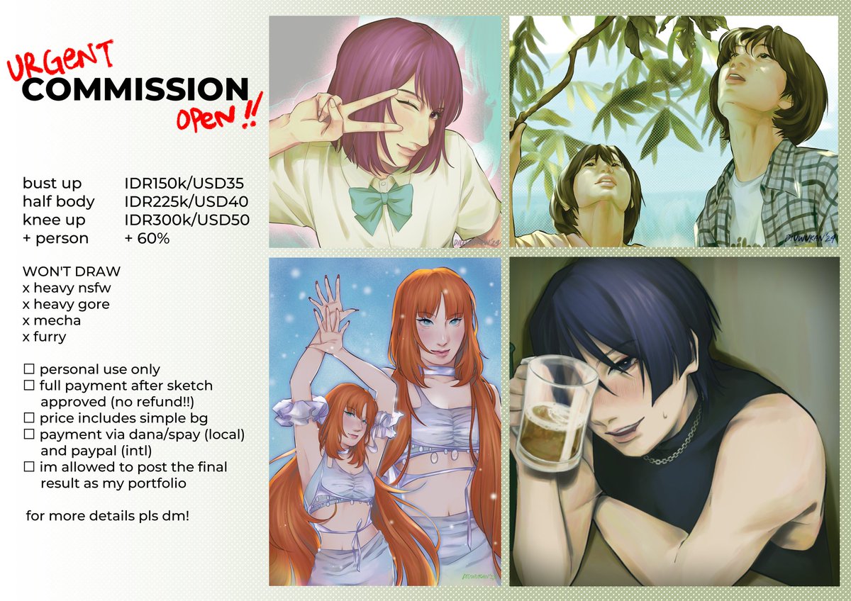 diuwukan's tweet photo. ( rt + likes are appreciated!! )

‼️ URGENT COMMISSION: OPEN ‼️

this broke art student need to pay some bills.. help... 5 slots are open for now! feel free to ask/order via dm if you're interested.. thank u <3

#opencommission #commissionopen https://t.co/XDFfaC7FVf