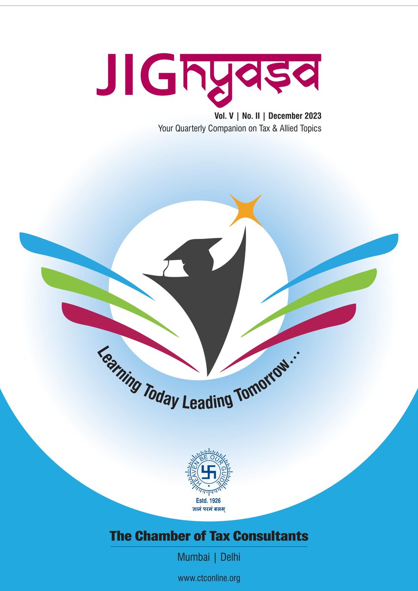 CTCConnect's tweet photo. The December edition of our quarterly e- journal "Jignyasa" is out now!
Thanks to all the students, mentors, and reviewers who made this possible. 
To get access to the e-journal, please click the link below.
https://t.co/l5QTUTQ8QY 

#Jignyasa #TaxConsultants #StudentCommittee https://t.co/qzDIqG2Z1M