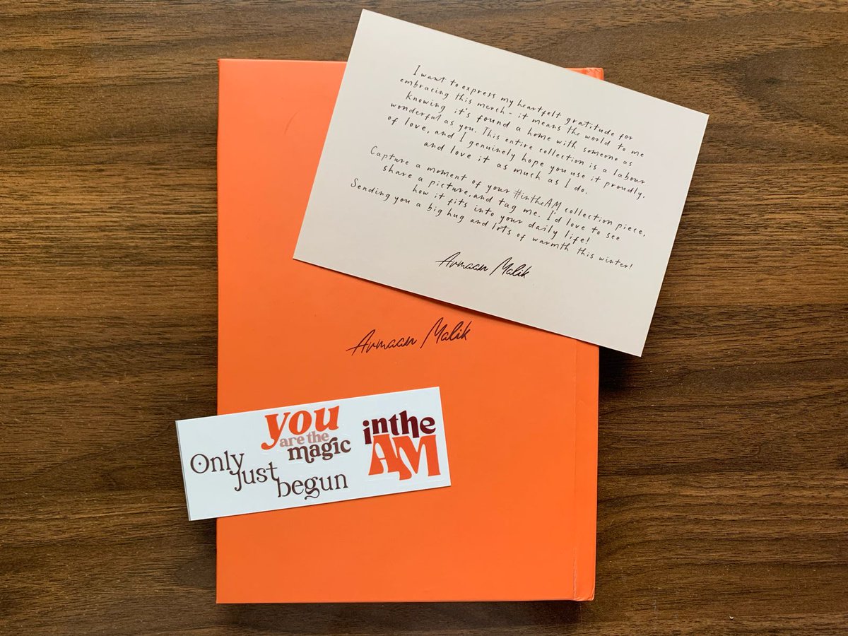 yourhappyymeal's tweet image. love the notebook @ArmaanMalik22 thankyouu 🥹🧡 #InTheAM