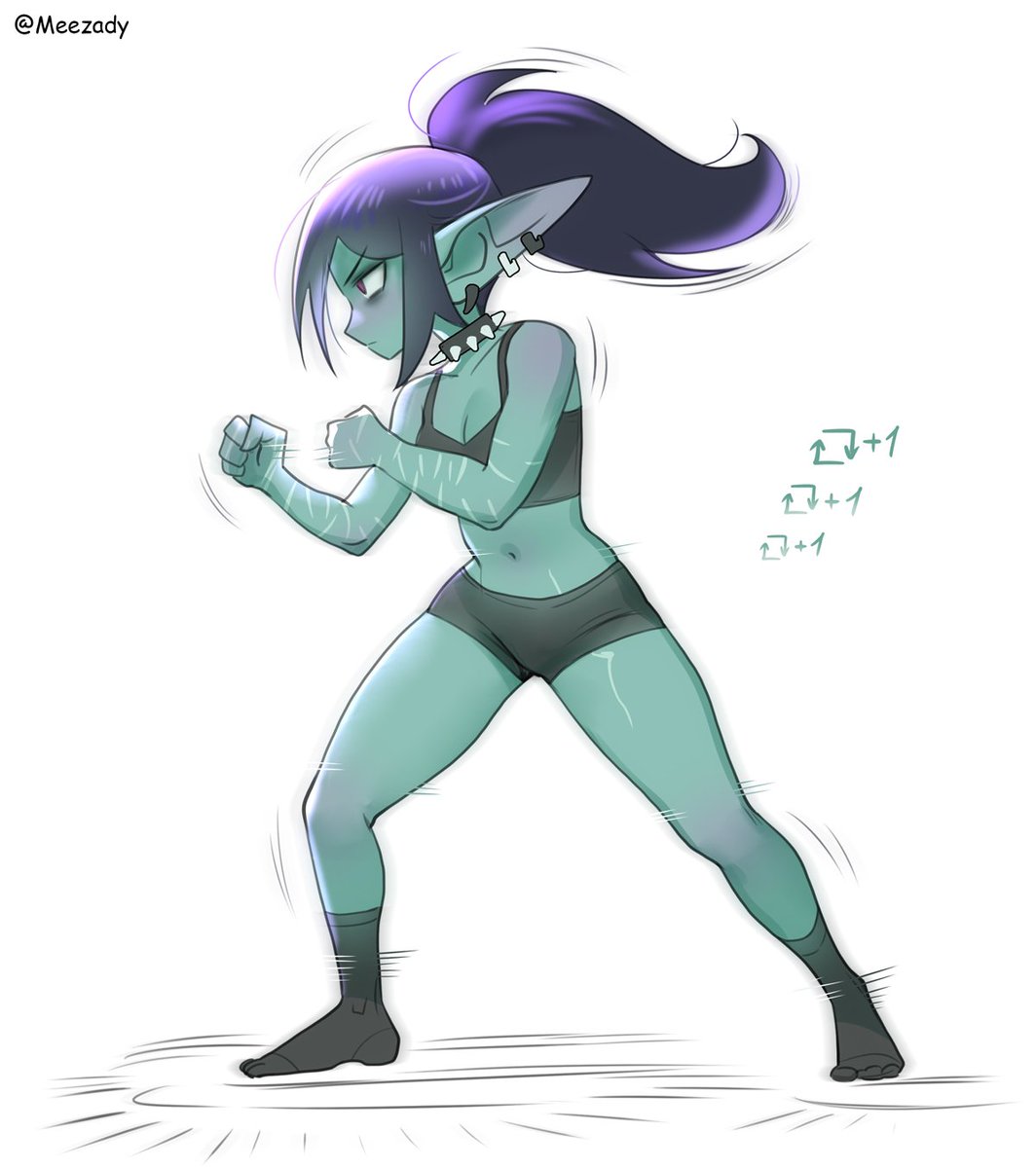 Meezady's tweet image. Goth Goblin Lola shows you combat exercises | part 1
