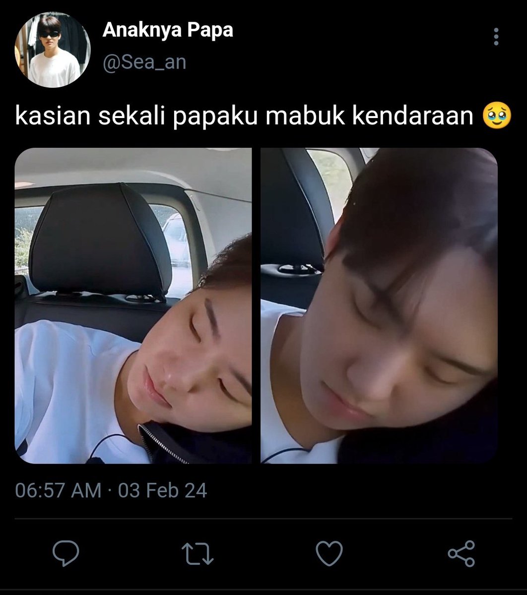 ashdblueJ's tweet photo. [Papa x Kakak Universe]

"Kasian sekali papaku mabuk kendaraan 🥹"

Hoshi ft Sohee few tweets AU

#HOSHISVT #SOHEERIIZE
#SVT #RIIZE https://t.co/FemqJJS88Z