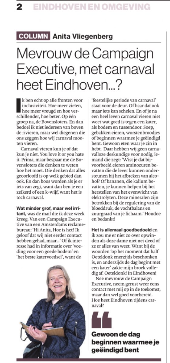 SurdinhoMorris's tweet photo. Zo vlak voor het bekendmaken van #deNeie in #Lampegat zegt dit stukje van Anita Vliegenberg in het @ED_Eindhoven precies hoe planken misgeslagen worden en vorken in stelen zitten. Voor iedereen die het wel snapt: veel plezier de komende weken #salaai  🧡💙 https://t.co/L3QMB1YTiV