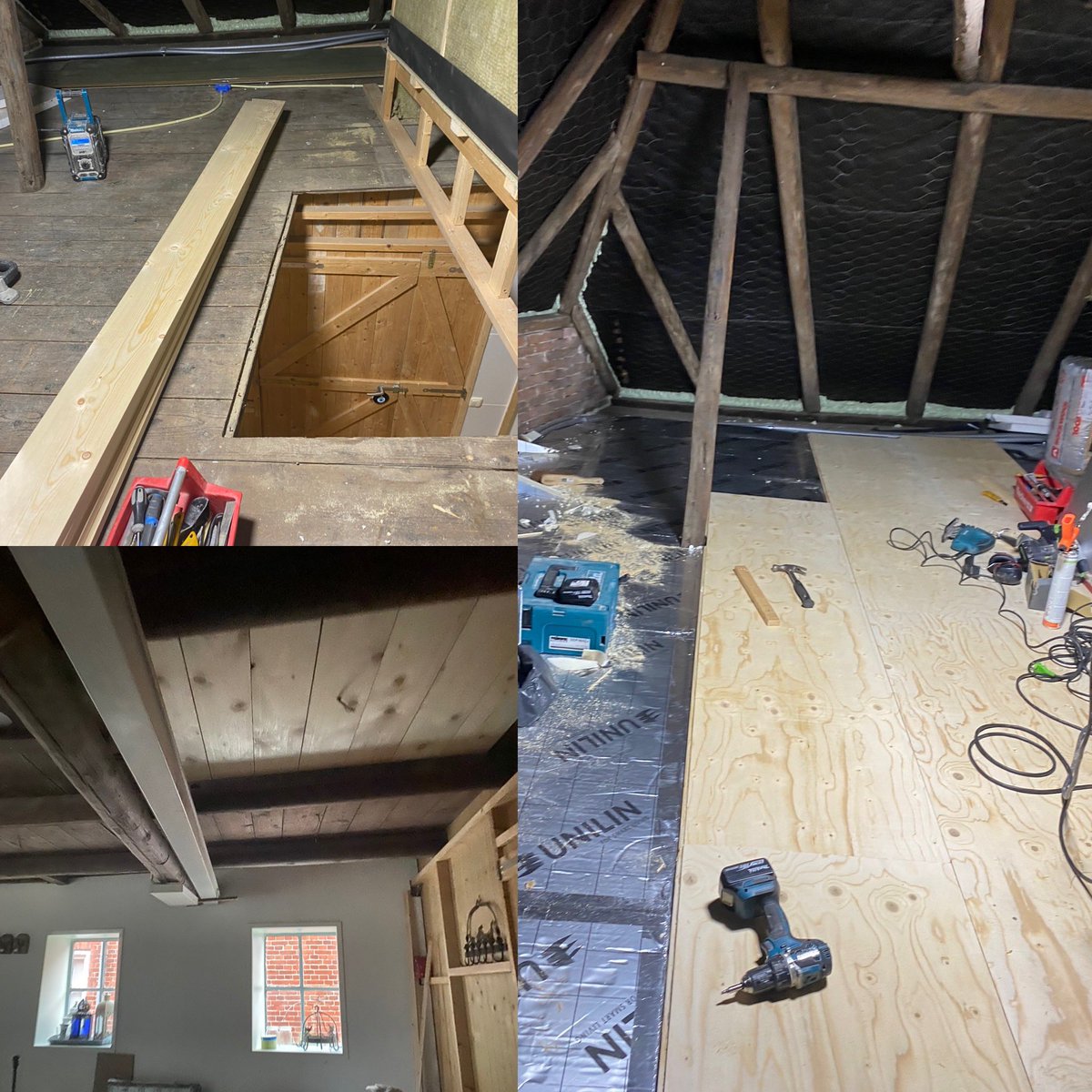 Niiraja's tweet photo. Verbouwingsupdate:
🤍plafond yogastudio hersteld
🤍verdiepingsvloer isoleren
🤍vloer 1e verdieping 

Credits voor de klusman. Volgende klus ga ik zelf doen (met hulp)

Wordt vervolgd 

#verbouwing #yogastudio #badnieuweschans #niiraja #🙏🏼 https://t.co/uK7CdXKb8r