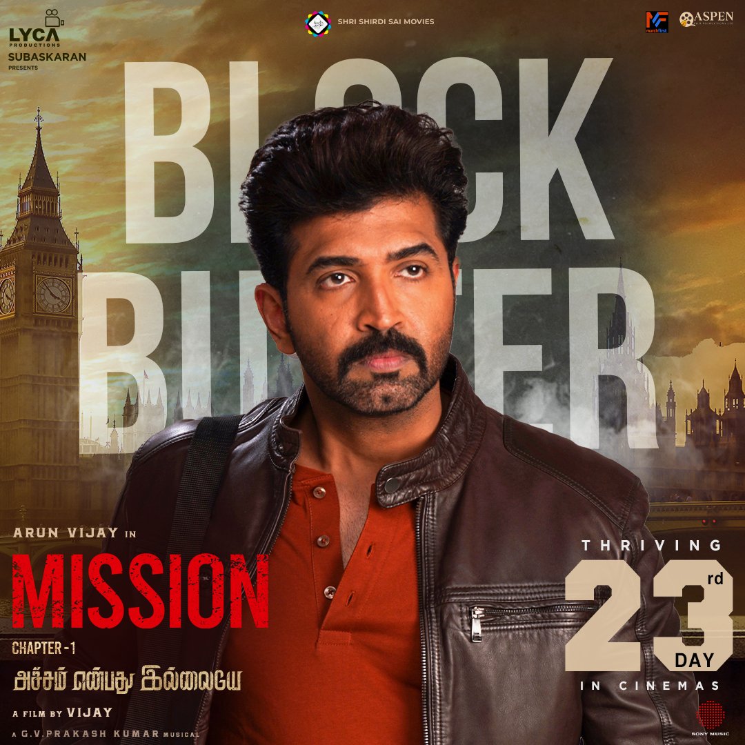 NamakkalAVFC's tweet photo. @arunvijayno1 Anna’s #MissionChapter1 enters its 4️⃣th week with 4️⃣0️⃣+ Screens!🎬
Don't miss to watch in Theatres!🍿#MissionChapter1RunningSuccessfully 💥
#ArunVijay #AV
@DineshAVFan @allindiaavfc @MageshNO2 https://t.co/xl8mY7rUEq