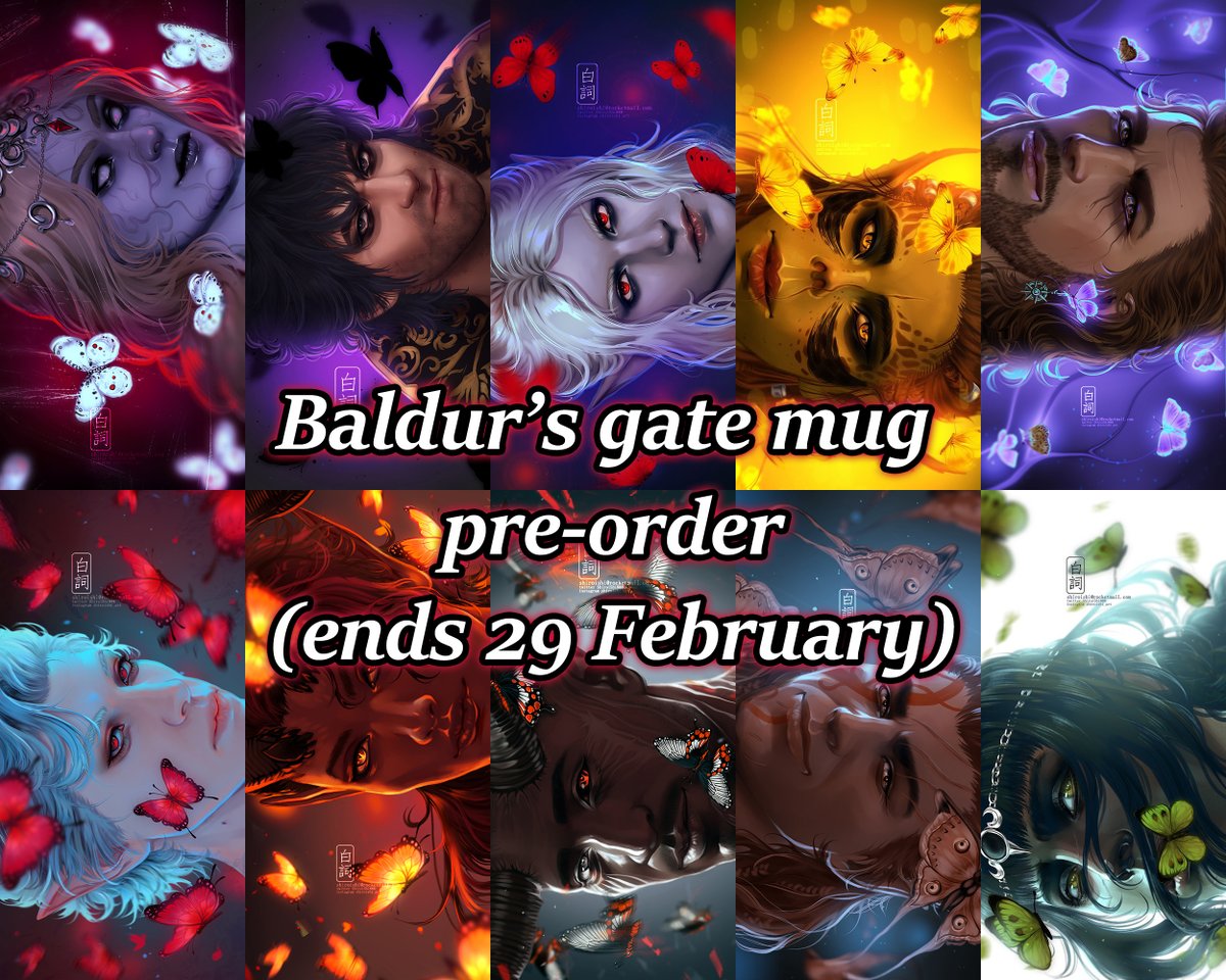 ShiroiShi888's tweet image. A series of mugs inspired by the game Baldur&apos;s Gate 3~

10 available designs!

Pre-order is available until the end of February.
Link in comments.