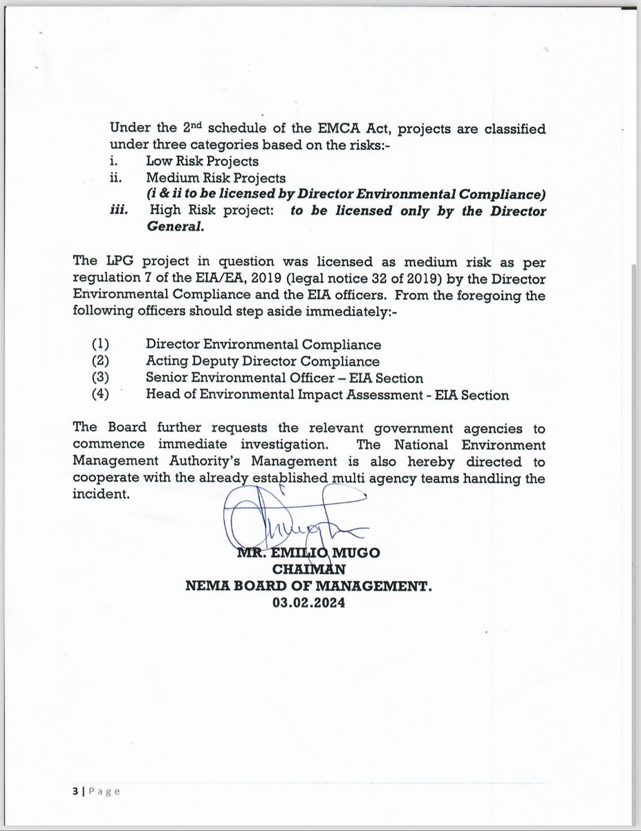 Ali_Manzu's tweet photo. @NemaKenya boss Emilio Mugo asks four officers who "unprocedurally" licensed the ill-fated Embakasi gas plant to step aside, allow for investigations. #EmbakasiExplosion #EmbakasiFire
https://t.co/frR3oAcoAf https://t.co/oMsm5l7cHm