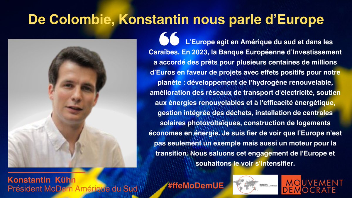 MoDem_MDFE's tweet image. L’#UnionEuropéenne vue par les #FdE🔹chapitre 2

👉 Konstantin Kũhn, basé à Cali en Colombie et Président Amérique du Sud du @MoDem, partage ici son analyse.

@MoDem_AL @PDE_EDP #ffeMoDemUE
