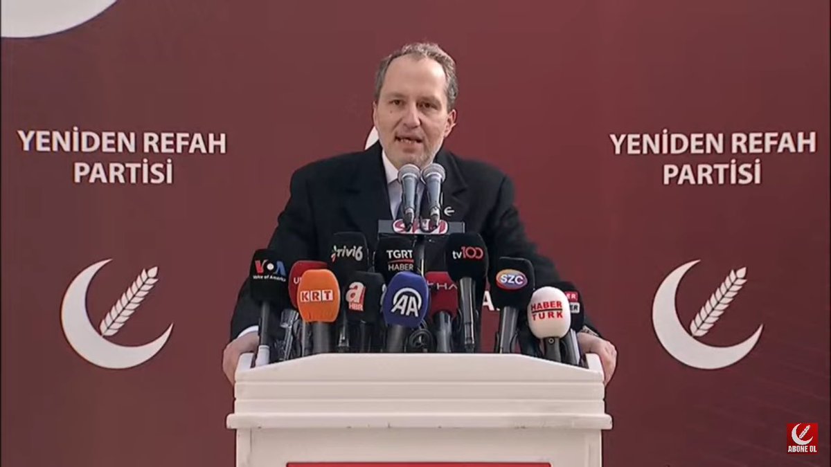 Yeniden Refah Partisi (YRP) Genel Başkanı Dr. Fatih Erbakan, 31 Mart yerel seçimlerinde İstanbul, Ankara ve İzmir’de Cumhur İttifakını desteklemeyeceğini açıkladı.