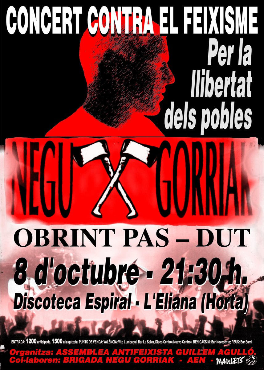 negugorriak's tweet photo. 📸 1995-X-8 Valencia. Espiral 
(+Obrint Pas +DUT)

Argazkiak: Iziar Kuriaki
#NGZuzenean https://t.co/5REsKHW1RN
