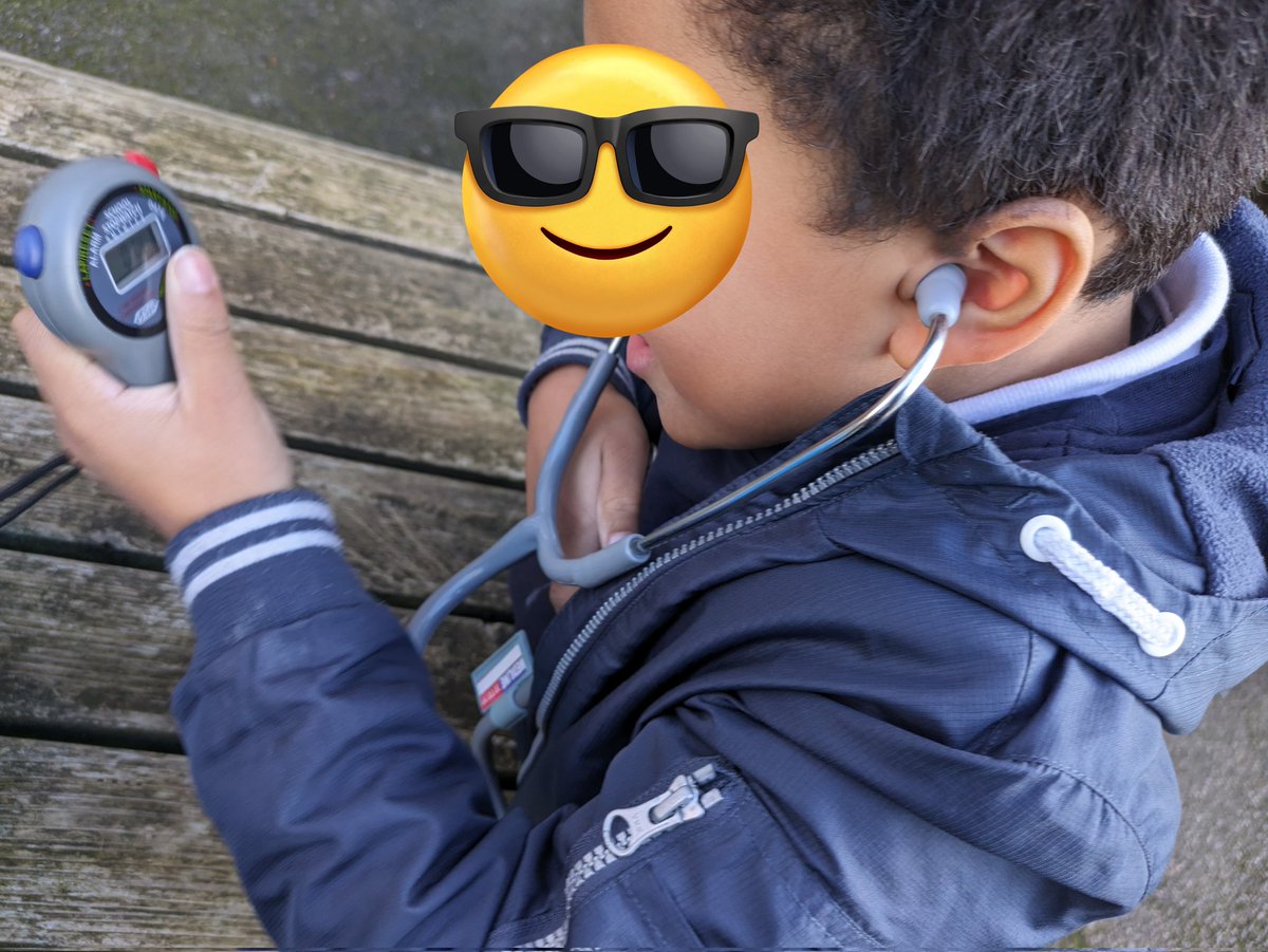 Miss Iqbal's Street science club were busy exploring the heart rate using stethoscopes! #science