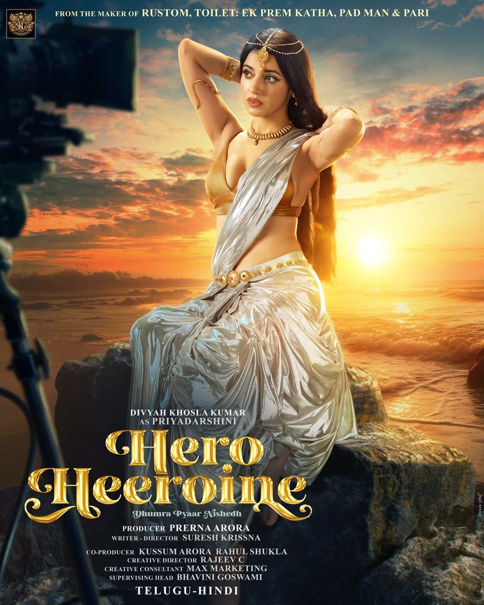 The wait is over as acclaimed producer #PrernaArora announces the much-awaited Hindi-Telugu release, #HeroHeeroine with the talented #DivyahKhoslaKumar leading the way. Buckle up for an exhilarating ride!