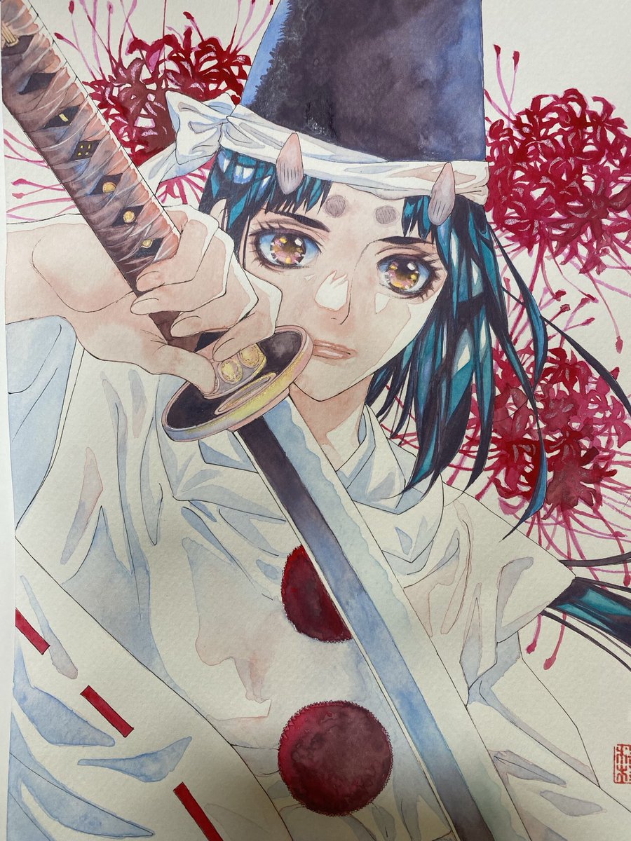 sword weapon japanese clothes solo hat holding holding weapon  illustration images