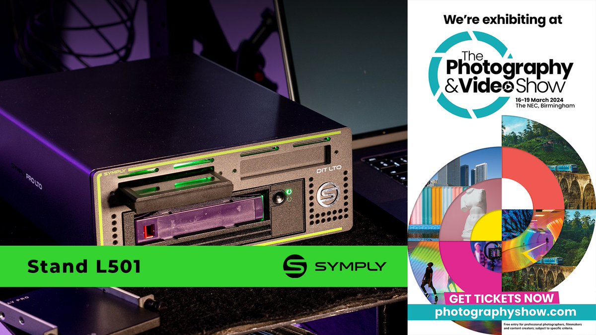 We are exhibiting at @ukphotoshow in 6 weeks ⏲ Symply will be showcasing a range of #Disk #Tape #Cloud solutions tailored to meet the needs of photo and video professionals. Add us to your show guide- 𝗦𝘁𝗮𝗻𝗱 𝗟𝟱𝟬𝟭. #ukphotoshow #6weekcountdownukphotoshow