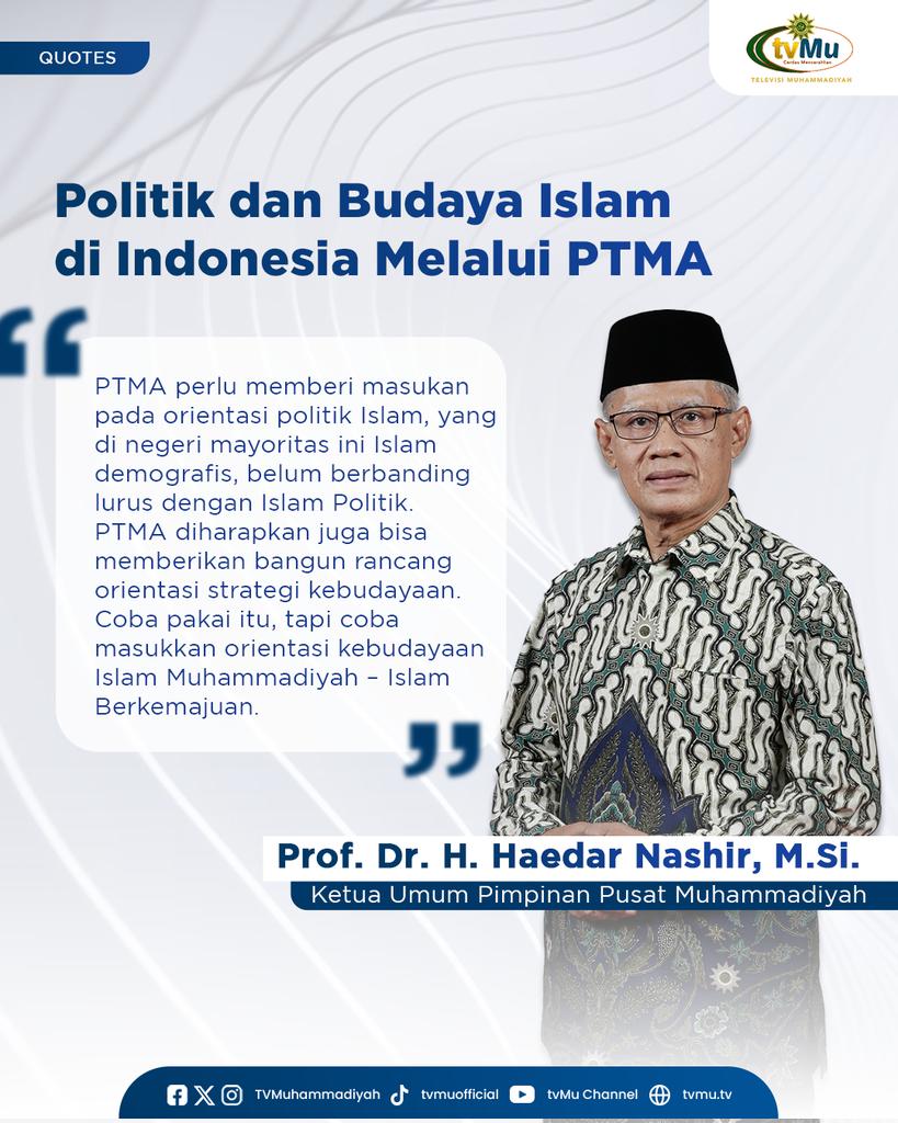 Ketua Umum Pimpinan Pusat (PP) Muhammadiyah, Haedar Nashir menilai saat ini kondisi politik Islam di Indonesia mengalami kemunduran.