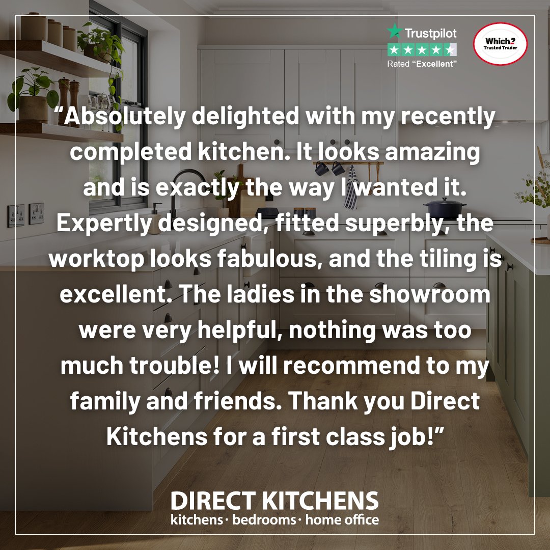 Another happy customer! 👏 We pride ourselves on delivering high-quality kitchens & excellent customer service. Providing full project management, we can ensure any building, electric & plumbing is done to create your perfect kitchen. #KitchenDesign #KitchenShowroom