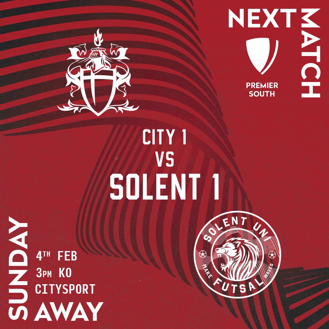 solent_futsal's tweet photo. 🦁 Sunday Double!

📅 4th of February

🔴 City 1’s vs Solent 1’s 
📍 CitySport
🕛 KO @ 3pm

⚫️ Solent 2’s vs Cardiff 2’s
📍 Solent Sports Complex
🕛 KO @ 2pm

#UpTheLions https://t.co/7Nszm9Fm0s
