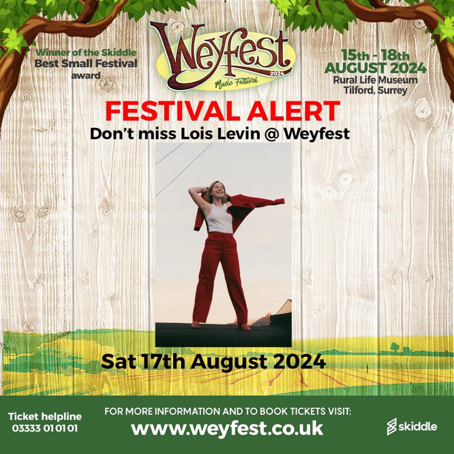 I’ll be playing @weyfest this August! Get ya tickets and I’ll see ya in Surrey oi oi