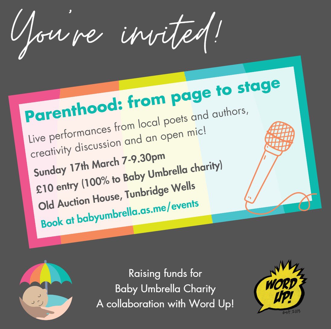 We're very excited to invite you to our first live, in-person celebration of all things parenthood & creativity, in collaboration with Word Up! Get your tickets now at babyumbrella.as.me/pagetostage