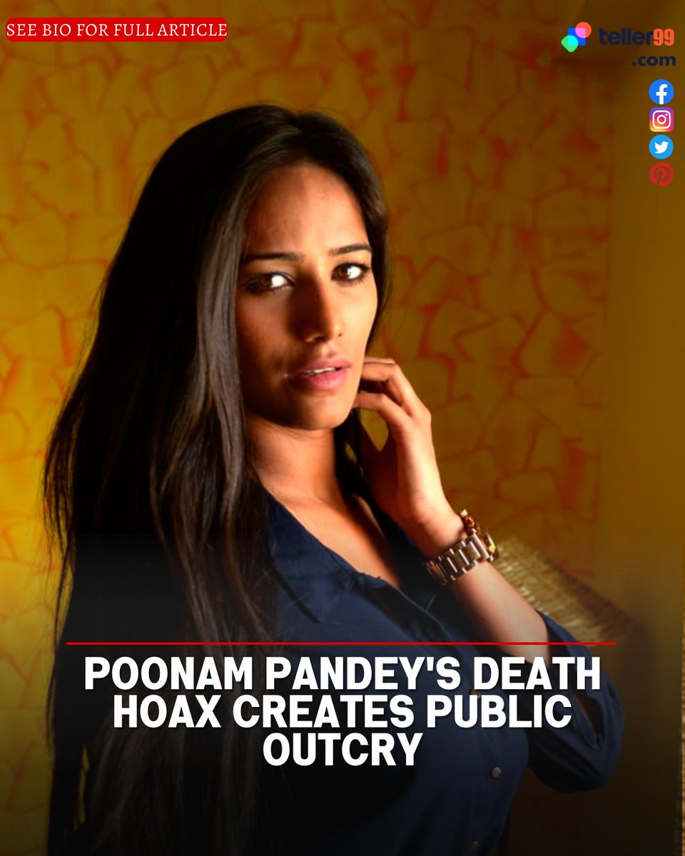 teller99_com's tweet photo. #PoonamPandey Death Hoax Creates Public Outcry
In a shocking turn of events, the internet was flooded with news of Poonam Pandey's untimely demise due to cervical cancer. However, it was soon revealed that this was a publicity stunt that left the public in disbelief and outrage. https://t.co/Fcg1wqn8iZ