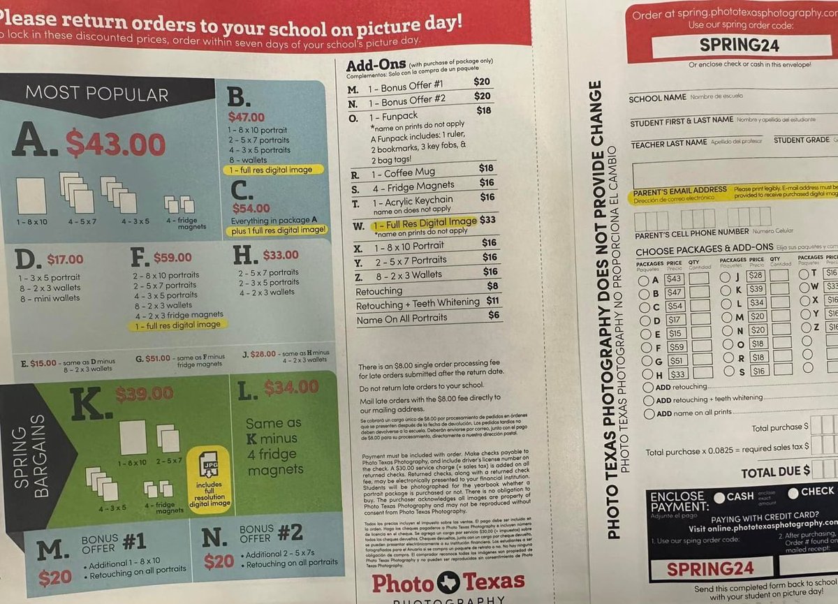 Spring Pictures are Tuesday, Feb. 6
8:30am-11:30am 

Students need to have order form with payment.